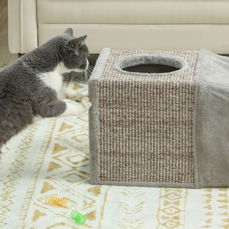Tunnel de jeu en sisal avec deux abris