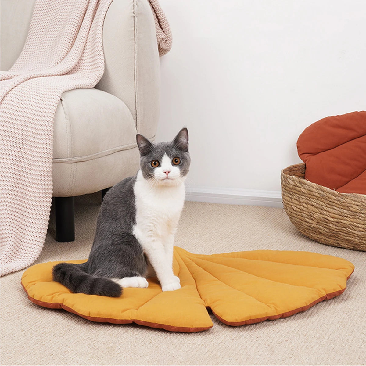 Tapis de couchage en coton forme feuille