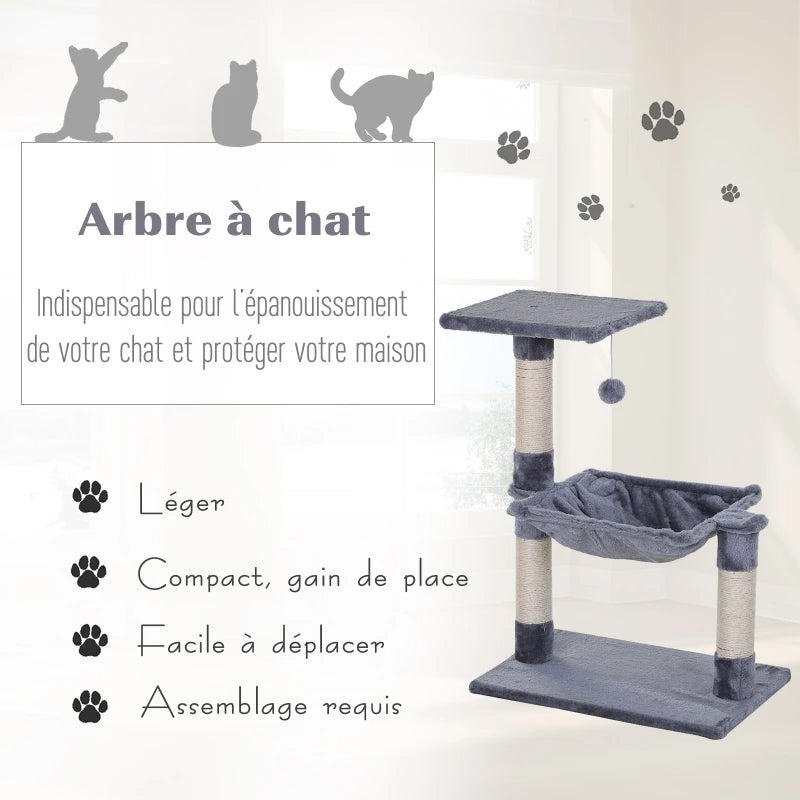 Arbre à chat avec hamac — 70 cm
