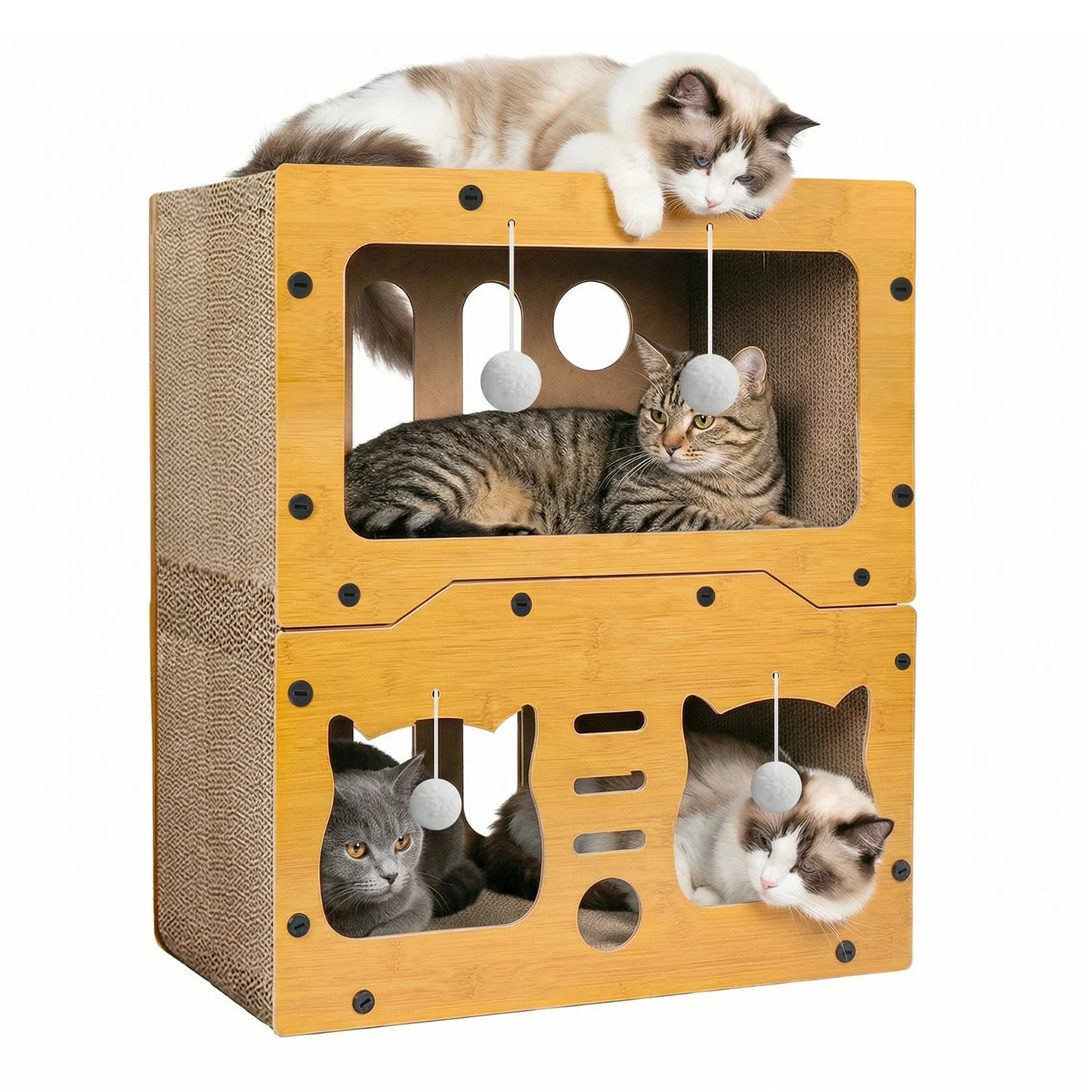 Maison griffoir en carton trois niveaux