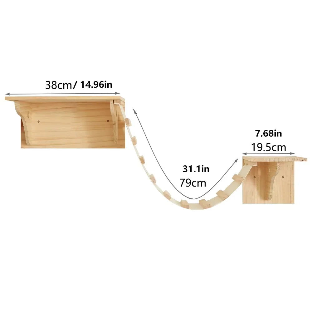 Modules muraux en pin pour chat