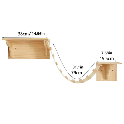 Modules muraux en pin pour chat
