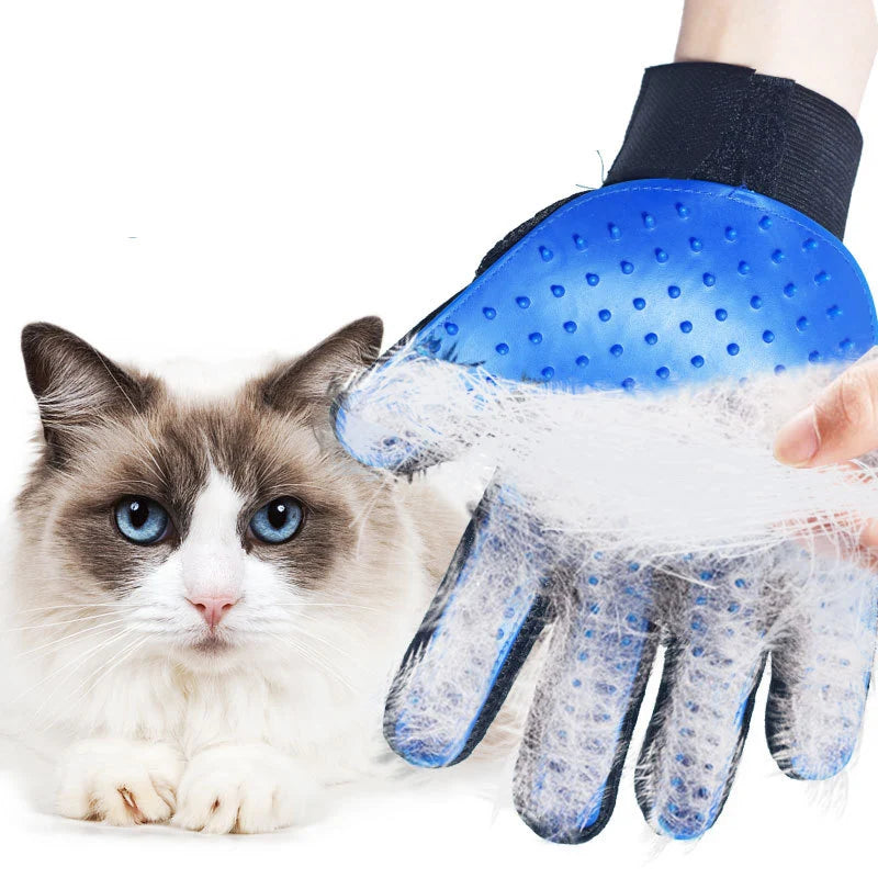 Gant de toilettage à picots souples pour chien et chat