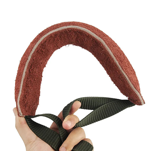 Boudin de mordant rouge en cuir et toile pour chien