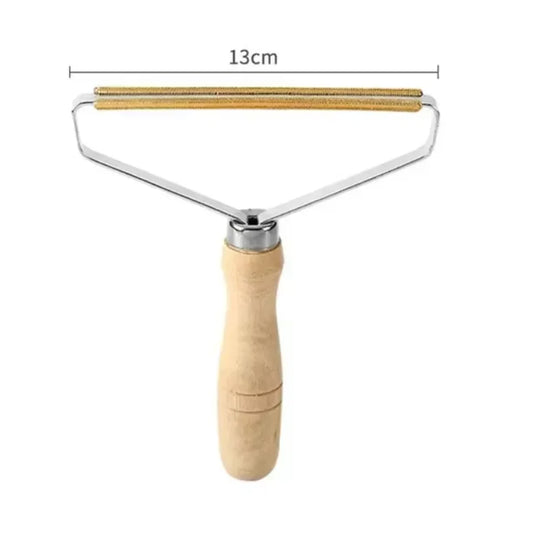 Brosse anti-poils réutilisable à tête en cuivre et manche en bois