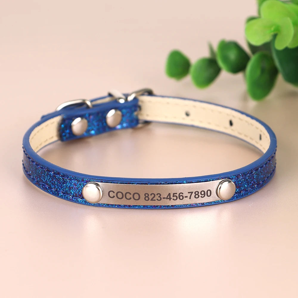 Collier à strass personnalisé pour chat