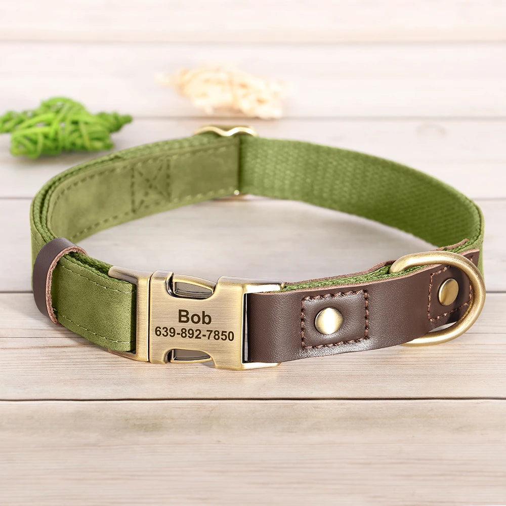 Collier en cuir PU personnalisable pour chien