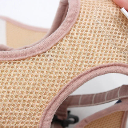 Harnais gilet à carreaux et laisse pour petit chien