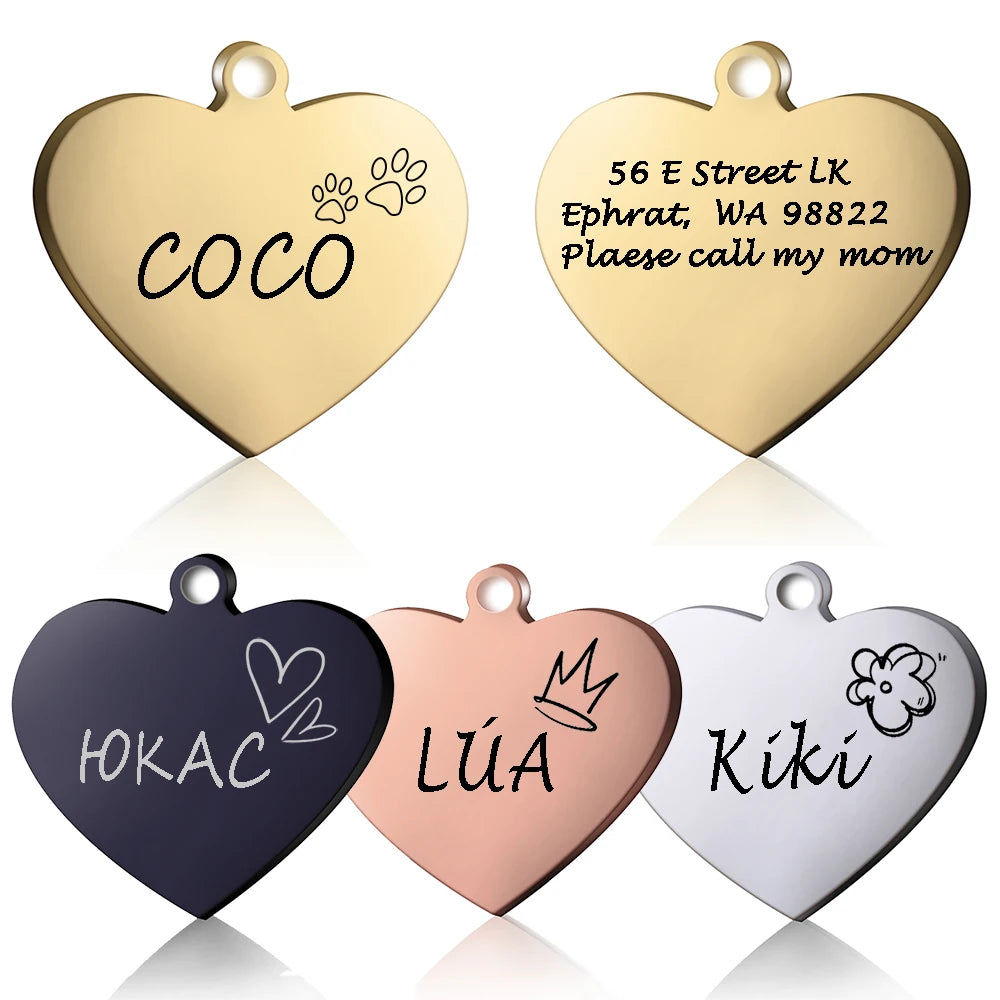 Médaille ronde gravée à motif pour chien et chat