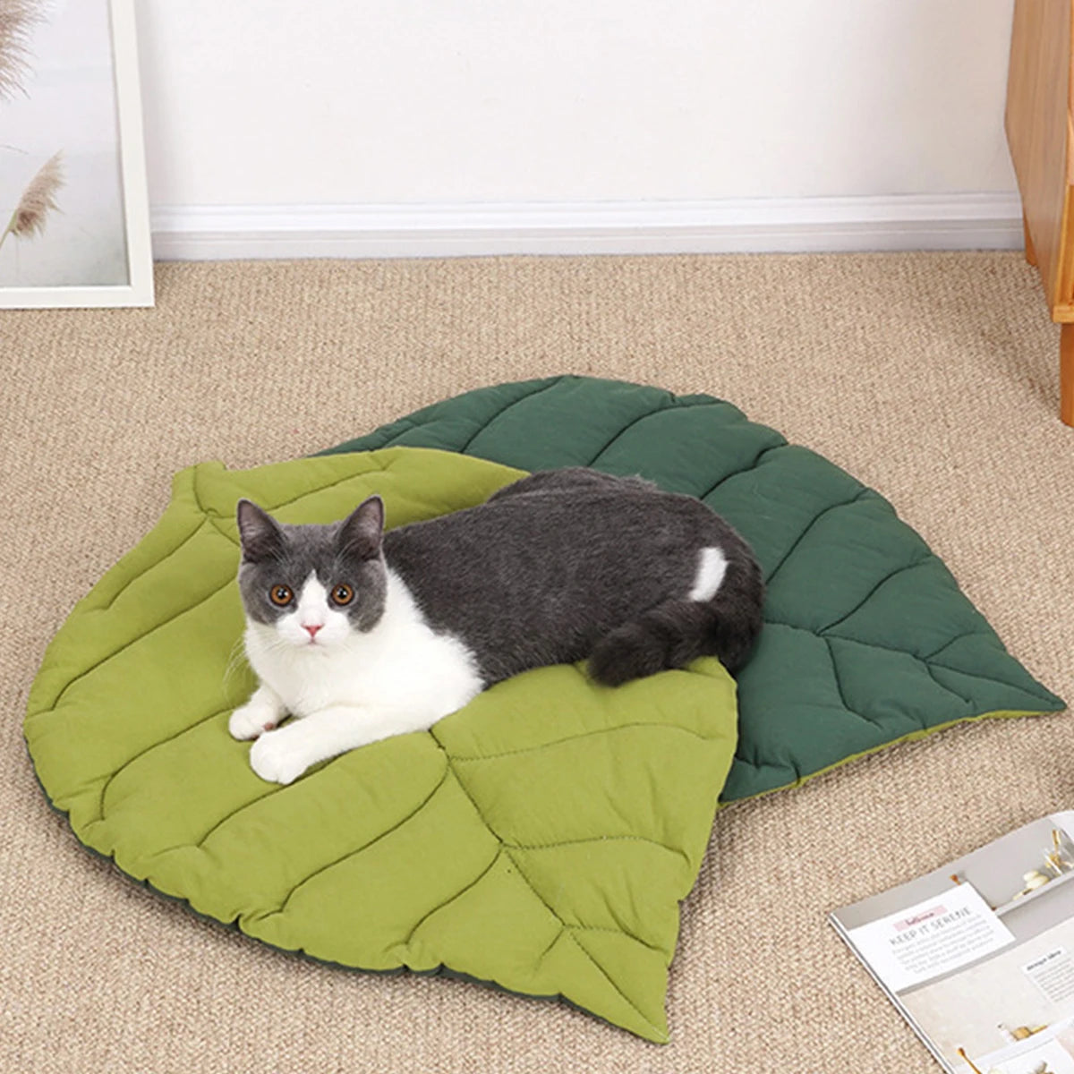 Tapis de couchage en coton forme feuille