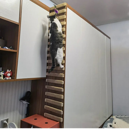 Passerelle murale recouverte de sisal pour chat