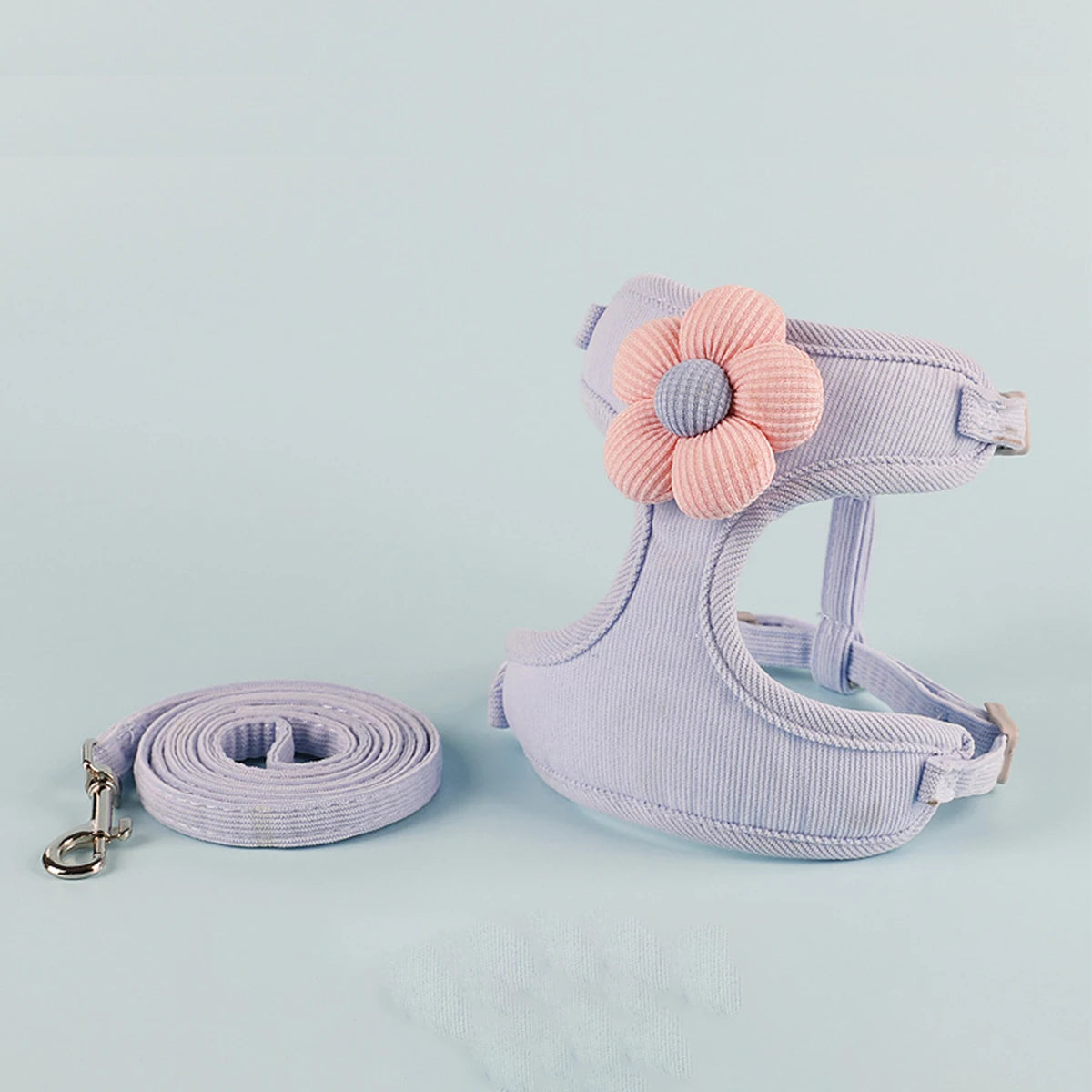 Harnais et laisse pour chat, décor fleur ou animal