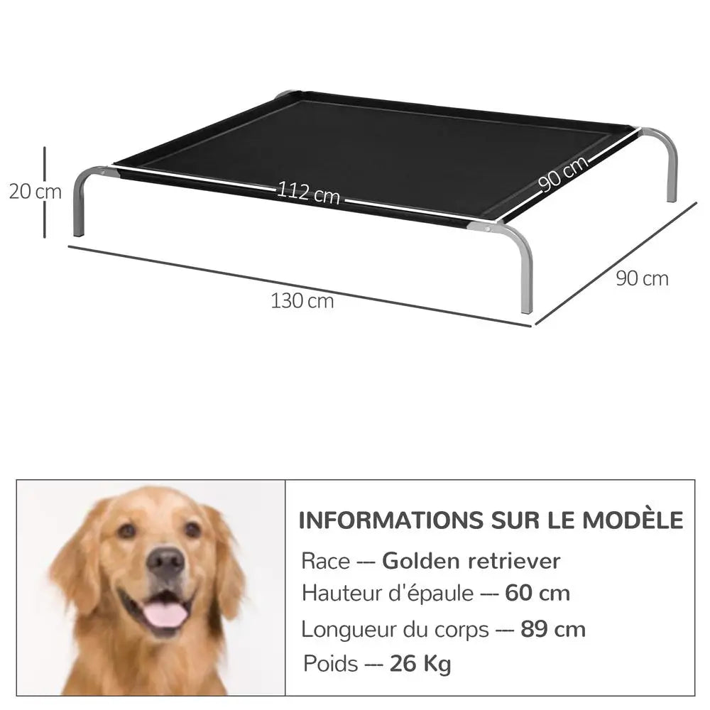 Lit surélevé en textilène micro-perforé