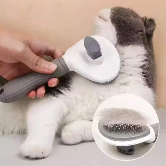 Brosse auto-nettoyante à picots rétractables pour chien et chat