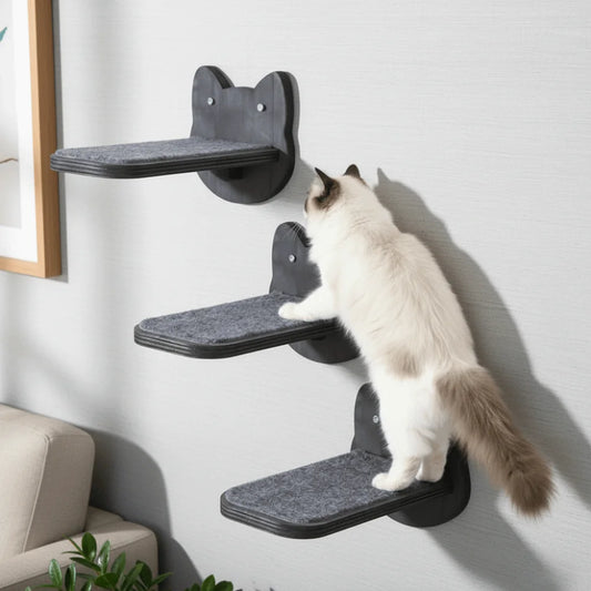 Étagère murale en bois pour chat avec surface de griffage