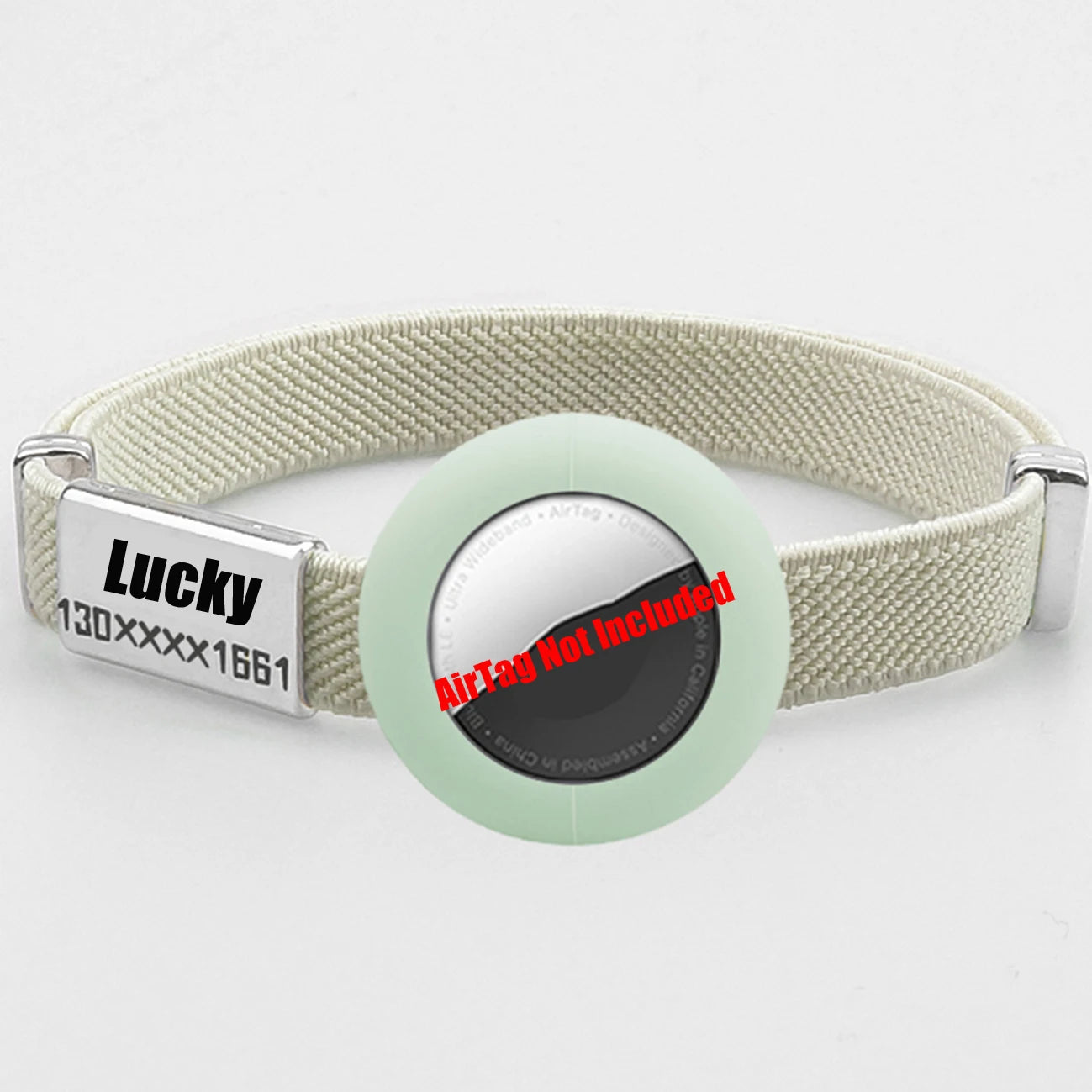 Collier élastique pour chat avec étui porte-AirTag en silicone