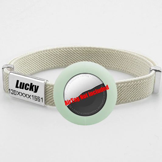 Collier élastique pour chat avec étui porte-AirTag en silicone