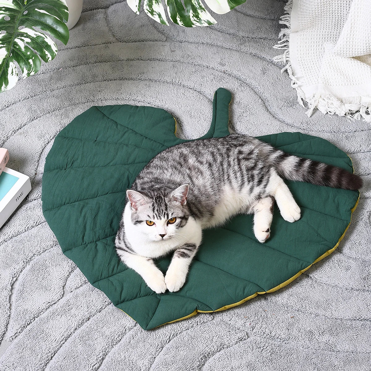 Tapis de couchage en coton forme feuille