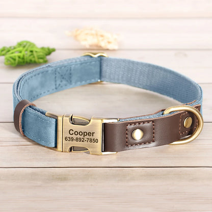 Collier en cuir PU personnalisable pour chien