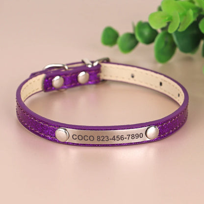 Collier à strass personnalisé pour chat
