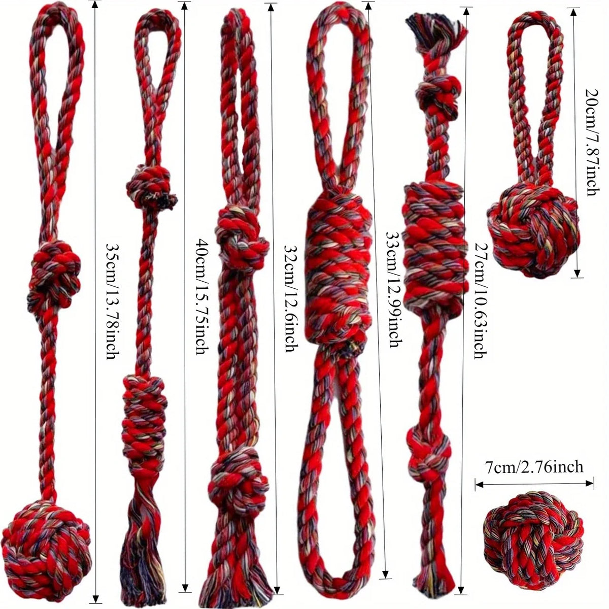 Lot de 7 jouets en corde pour chien