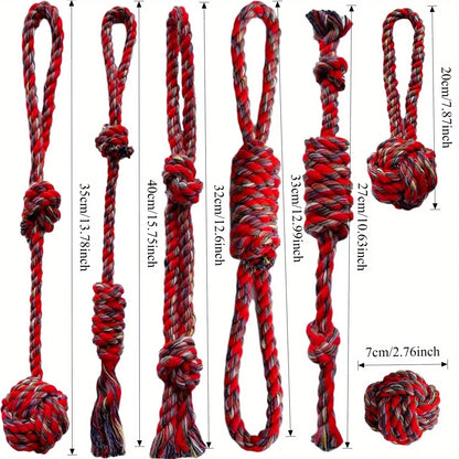 Lot de 7 jouets en corde pour chien