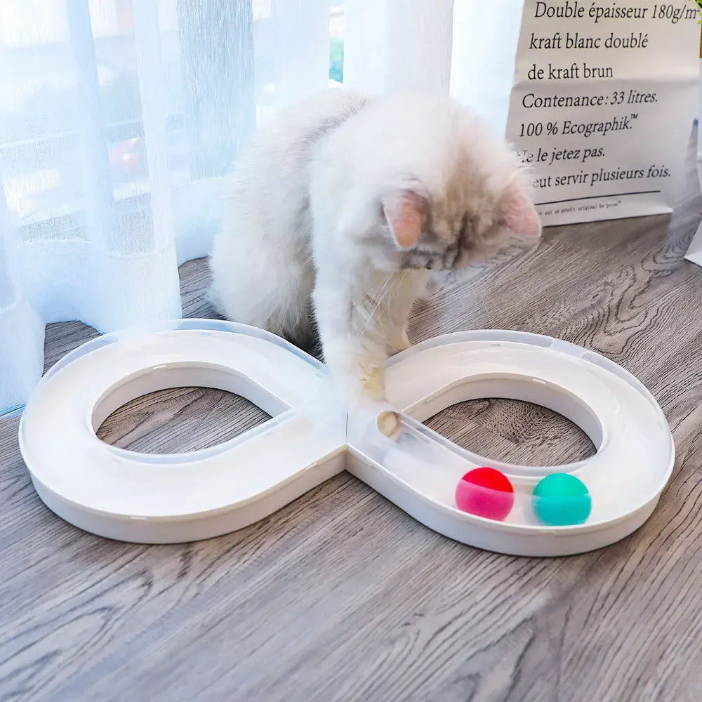 Plateau tournant à balles pour chat