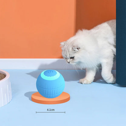 Balle roulante électrique en silicone pour chat
