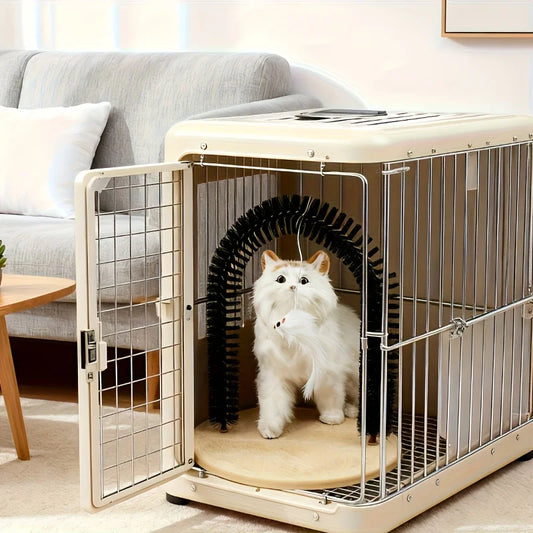 Brosse arche de toilettage à poser au sol pour chat