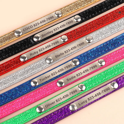 Collier à strass personnalisé pour chat
