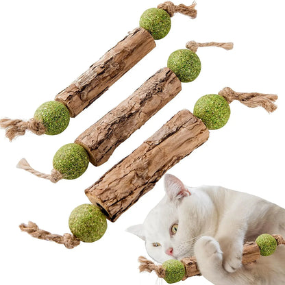 Bâtonnets à mâcher en bois de matatabi enroulés de sisal