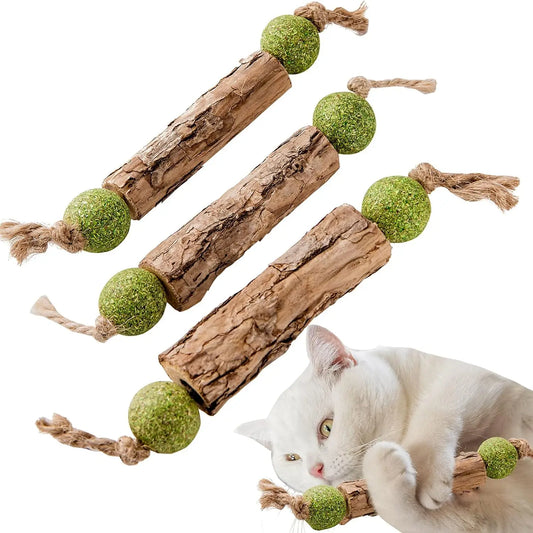 Bâtonnets à mâcher en bois de matatabi enroulés de sisal