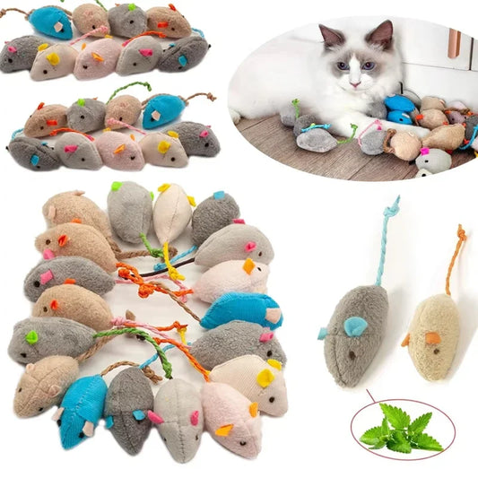 Souris en peluche garnies d'herbe à chat
