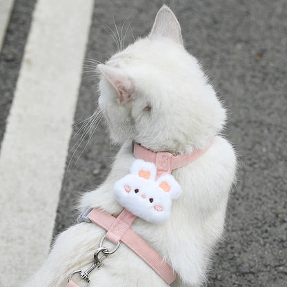 Harnais et laisse pour chat, décor fleur ou animal