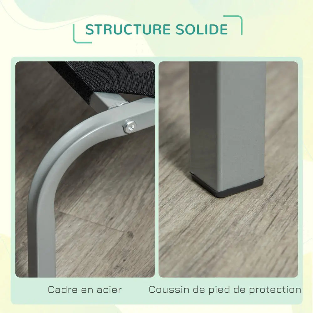 Lit surélevé en textilène micro-perforé