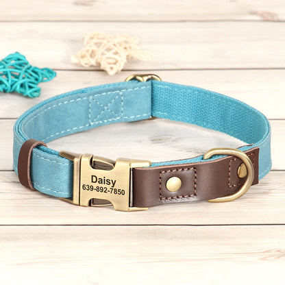 Collier en cuir PU personnalisable pour chien
