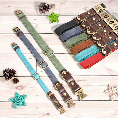 Collier en cuir PU personnalisable pour chien