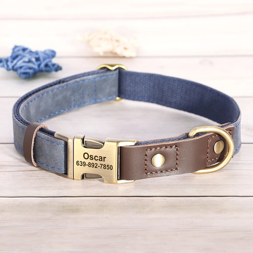 Collier en cuir PU personnalisable pour chien