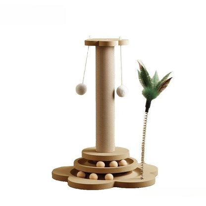 Griffoir colonne en sisal avec plateau à balles