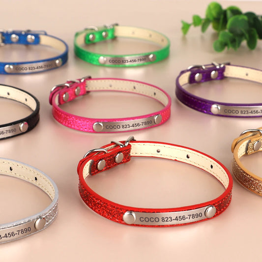 Collier à strass personnalisé pour chat