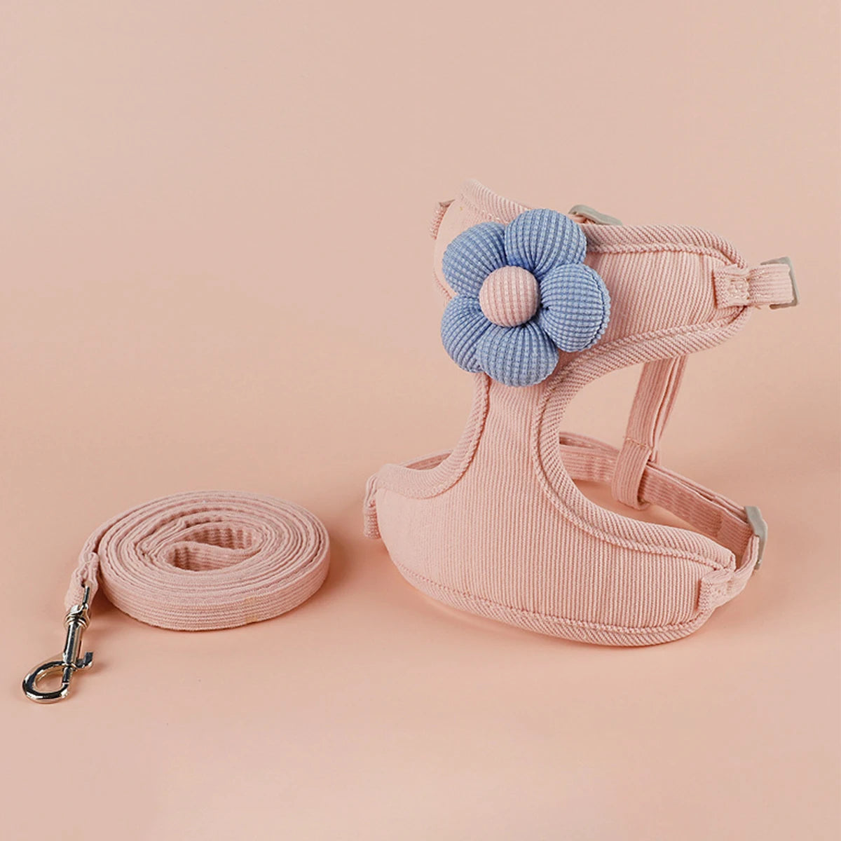 Harnais et laisse pour chat, décor fleur ou animal