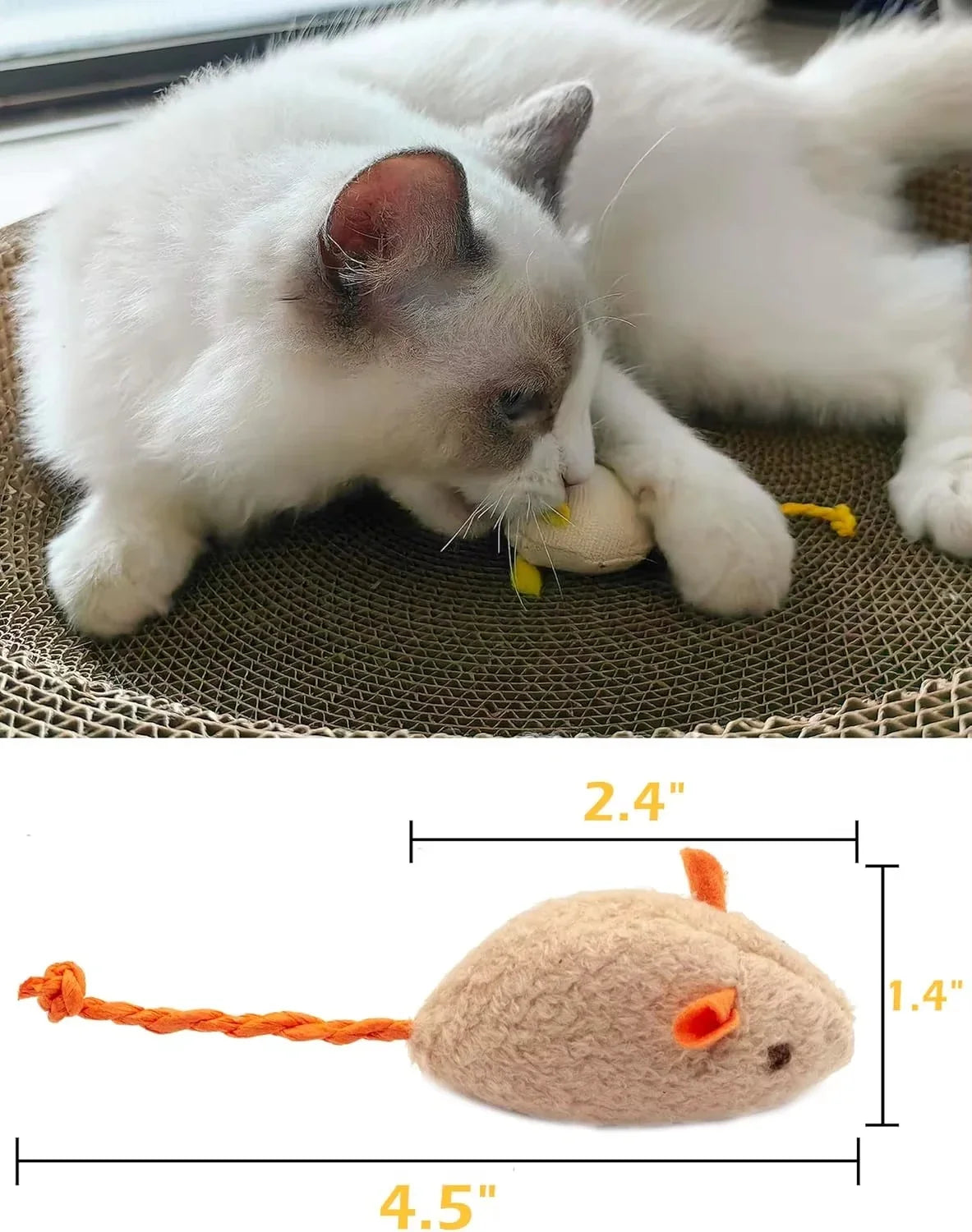 Souris en peluche à l'herbe à chat