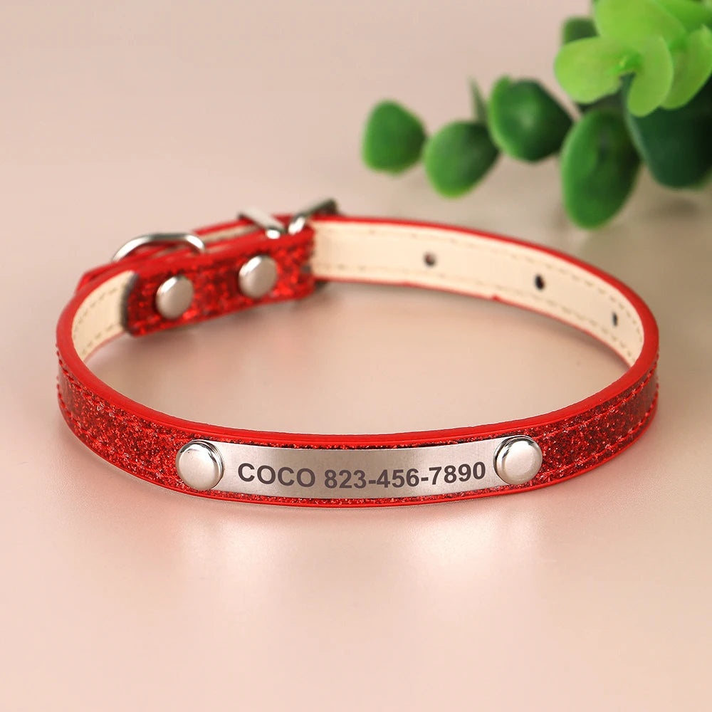 Collier à strass personnalisé pour chat
