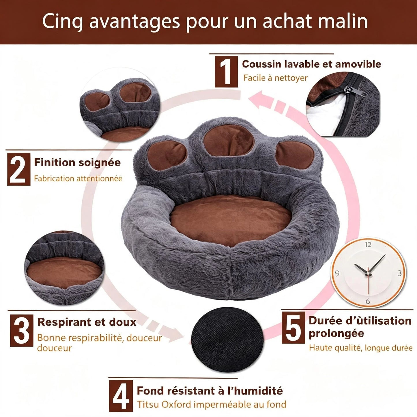 Panier donut en peluche 55 cm