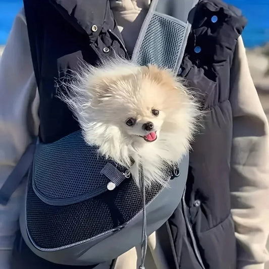 Sac bandoulière en filet aéré pour chat et petit chien